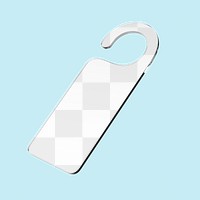 Door tag png mockup, 3D transparent design