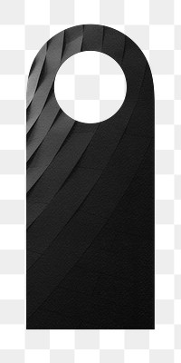 Door hanger png sticker, black design, transparent background