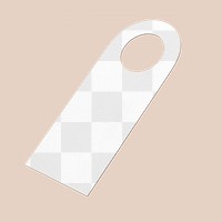 Door tag png mockup, 3D transparent design