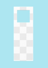 Door tag png mockup, blue transparent design