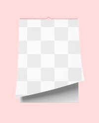 Wall calendar png mockup, pink transparent design