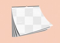 Hanging calendar png mockup, peachy transparent design