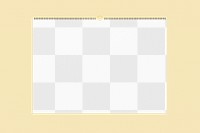 Wall calendar png mockup, yellow transparent design