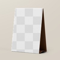 Table tent png mockup, 3D brown transparent design