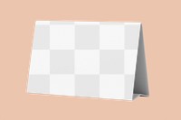 Table tent png mockup, 3D peachy transparent design