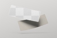 Gift voucher png mockup, 3D gray transparent design