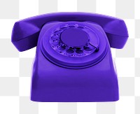 Rotary telephone png sticker, retro object, transparent background