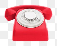 Rotary telephone png sticker, retro object, transparent background