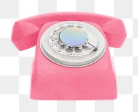 Rotary telephone png sticker, retro object, transparent background