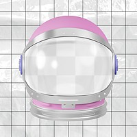 3D astronaut helmet png mockup, transparent design