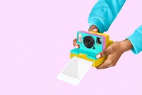 Instant photo film png mockup, transparent design