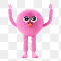 Png cute fluffy monster sticker, transparent background