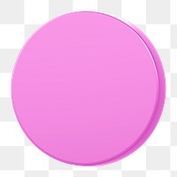 Png pink circle sticker, 3D rendering, transparent background