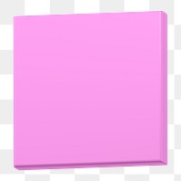 Png pink square sticker, 3D rendering, transparent background