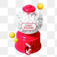 Png candy machine sticker, transparent background