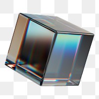 Png realistic square shape sticker, 3D rendering, transparent background