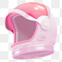 Png pink astronaut helmet sticker, 3D rendering, transparent background