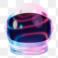 Png colorful astronaut helmet sticker, 3D rendering, transparent background