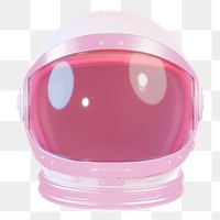 Png pink astronaut helmet sticker, 3D rendering, transparent background