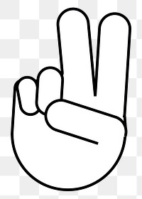 Png V sign hand sticker, transparent background