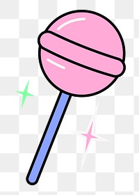 Png cute lollipop sticker, transparent background