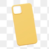 Png yellow phone case sticker, transparent background