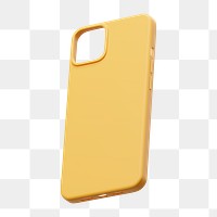 Png yellow phone case sticker, transparent background