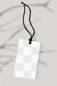 Clothing tag png mockup, transparent design