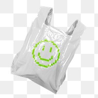 3D plastic bag png sticker, transparent background