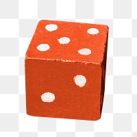 Red dice png sticker, transparent background