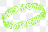 Error typography png sticker, transparent background