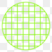 Neon grid circle png sticker, transparent background