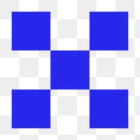 Checkered pattern png sticker, blue design, transparent background