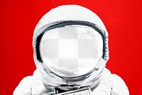 Astronaut helmet png transparent mockup, spacesuit