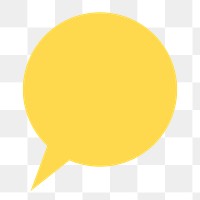 PNG yellow speech bubble sticker, shape collage element, transparent background