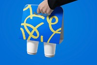 Coffee cups png mockup, transparent design