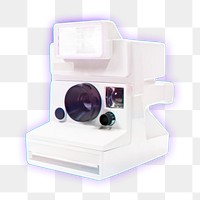 Instant camera png sticker, retro object, transparent background