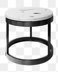 Marble side table png sticker, transparent background