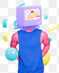 Tank top png man sticker, cute remixed media, transparent background