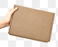 Parcel box png shipping package sticker, transparent background