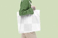 Tote bag mockup png transparent design, editable eco product