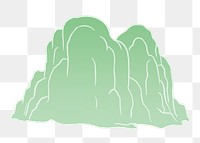 Green mountain png sticker, nature illustration, transparent background