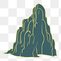 Green mountain png sticker, nature illustration, transparent background