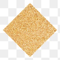 Gold glittery rhombus png sticker, transparent background