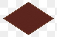 Brown diamond png sticker, geometric shape, transparent background