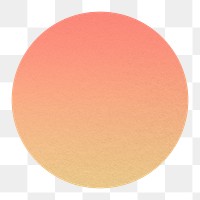 Orange gradient circle png sticker, sunset badge, transparent background