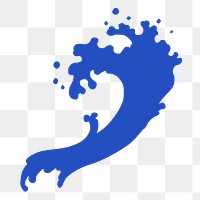 Ocean wave splash png sticker, blue Japanese oriental art, transparent background