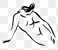 Female body png sticker, drawing illustration, transparent background