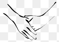 Holding hands png sticker, drawing illustration, transparent background