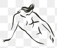 Female body png sticker, drawing illustration, transparent background